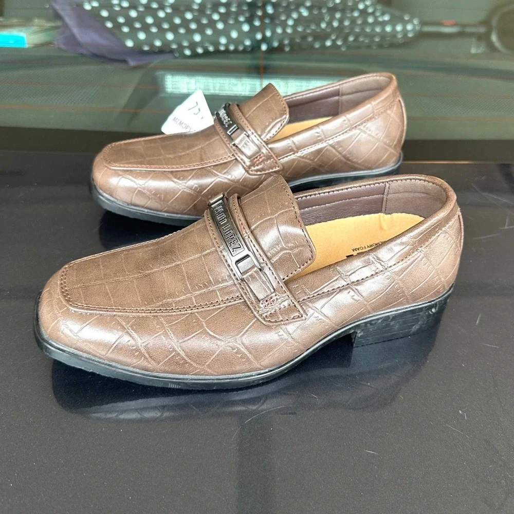 MARIO LOPEZ Little Boys Eligio-B‎ Faux Leather Dress Shoes Size 2 Brown NWT
